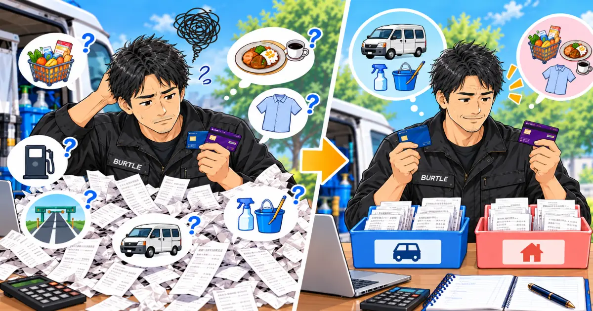仕事用とプライベート用のカードを分けて経費を整理する個人事業主