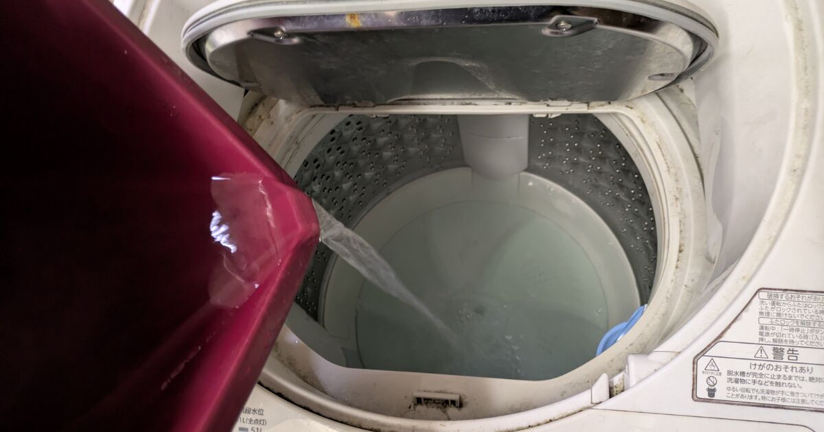 オキシクリーンを準備している様子